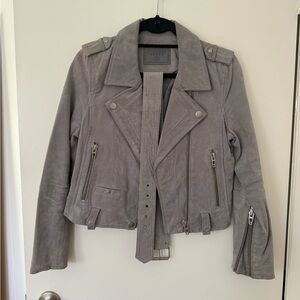 Blank NYC Light Gray Suede Leather Jacket